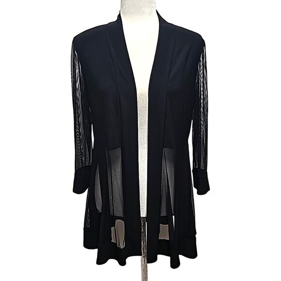 Bali Women Blach Poly/Span Long Sleeve Open Evening Jacket Blazer Size See Meas. - Picture 1 of 9